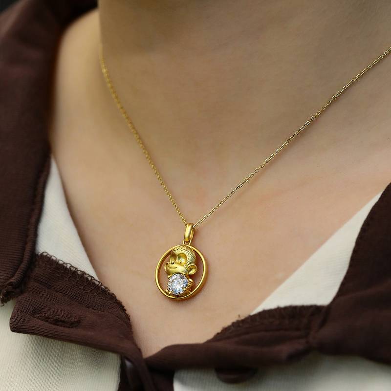 Monkey Moissanite Diamond Necklace 1.0 Carat from the Chinese Zodiac Series